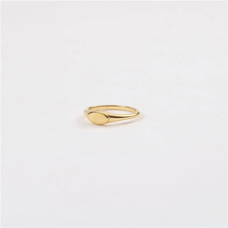 

High End 18K Plain Gold Rings Stainless Steel Trendy Simple Gold Plated Jewelry
