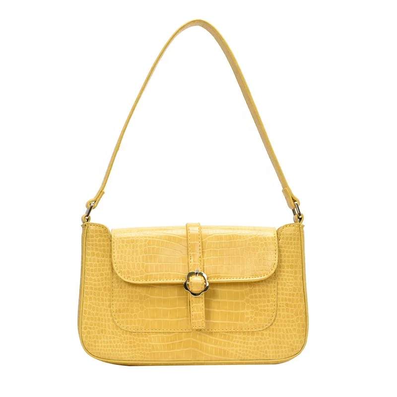 

Bag lady autumn/winter new tide net red French one-shoulder handbag cross bag solid color fashion small square bag lady, White black yellow purple