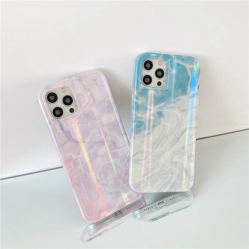

Polar Lights Laser Marble Mobile Cell Phone Case for iPhone 12 11 XR XS XS MAX 7 7Plus