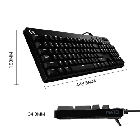 

Logitech G610 Wired Mechanical Gaming Keyboard Full-size Backlight Eat Chicken Keyboard Cherry Red Switch, Black color