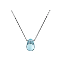 

Choker necklace jewelry simple party gift short clavicle chain necklace sexy blue gemstone teardrop pendant necklaces