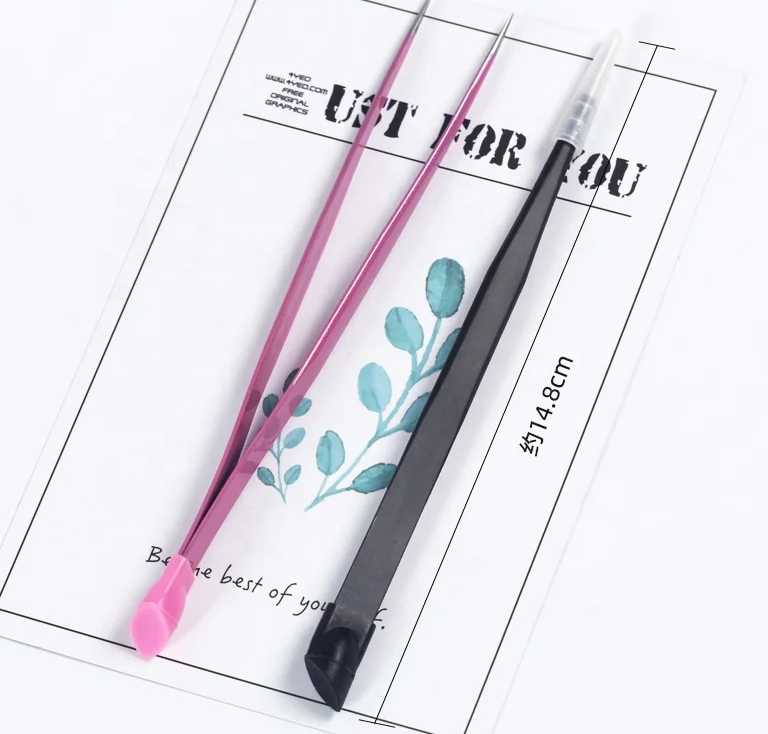 

1Pcs/Pack Pink Black 50Pcs/Lot Manicure Tools Nail Tweezers Stainless Steel Nail Art Tool Tweezers TR30