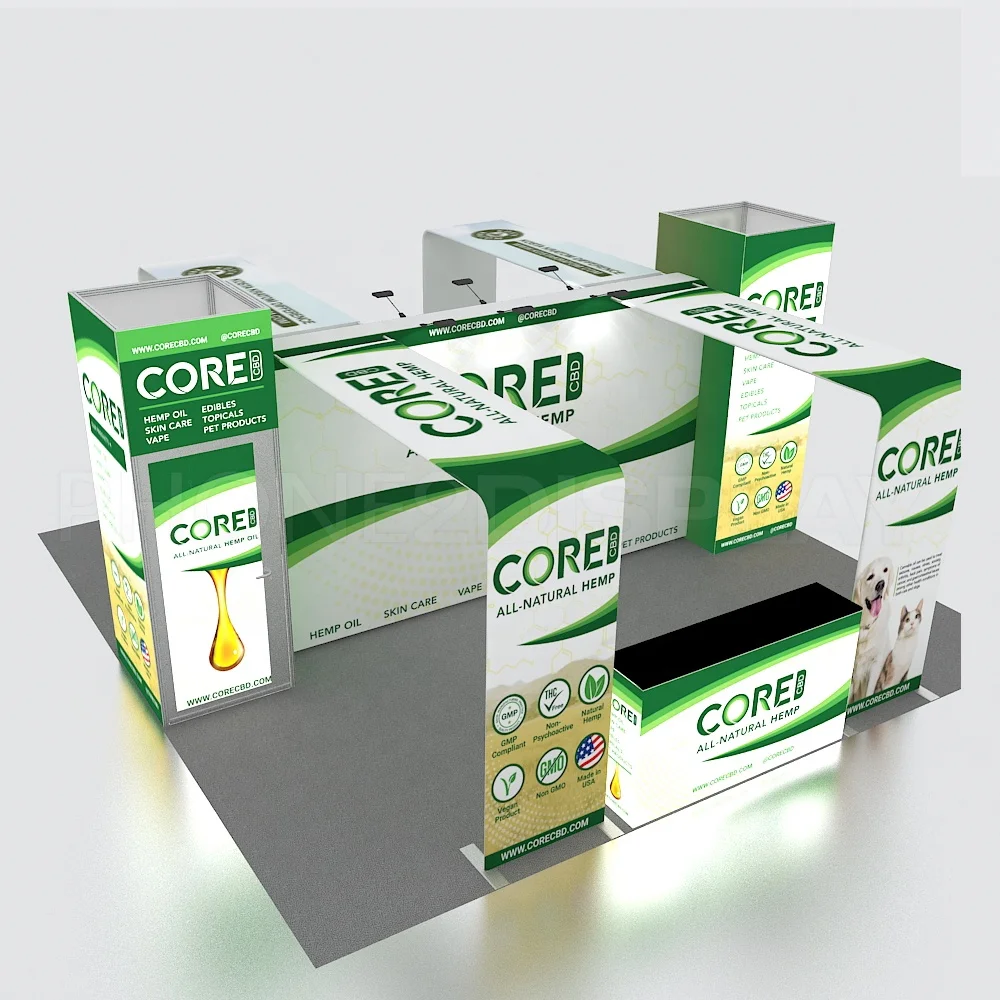
6x6 eye catching custom graphic LED backlit Exhibition Booth for any fair show 