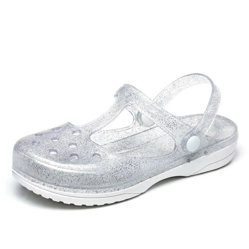 

SP743 soft sole beach sandals transparent PVC jelly shoes for ladies, Picture shows