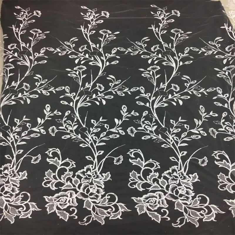 

Best selling austria tulle embroidery bridal lace fabric white, Accept customized color