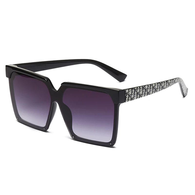 

2021 D letter Sunglasses Women Oversized Big Frame Square Design Women Trendy Sunglasses 2021 8192
