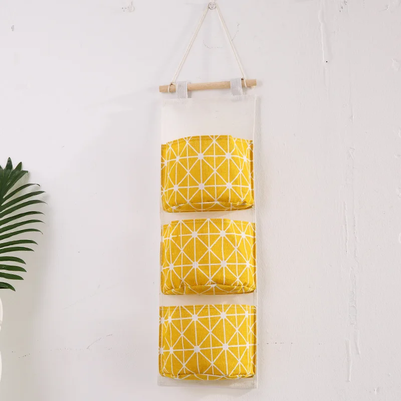 

Cotton And Linen Waterproof Storage Hanging Bag Multi-layer Pocket Behind The Door Debris Storage Bag Household Storage Tools, As photo