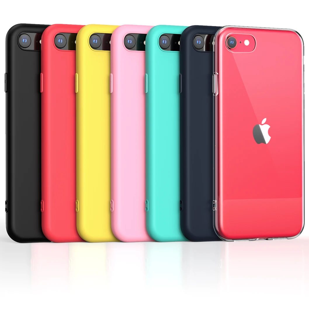 

2020 Amazon Hot 7 Colors TPU Soft Matte Silicone Candy Phone Case For Apple iphone SE 2020