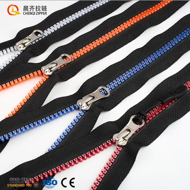 

Wholesale zipper 3#5#8# colorful square round teeth rubber open end auto lock zippers plastics