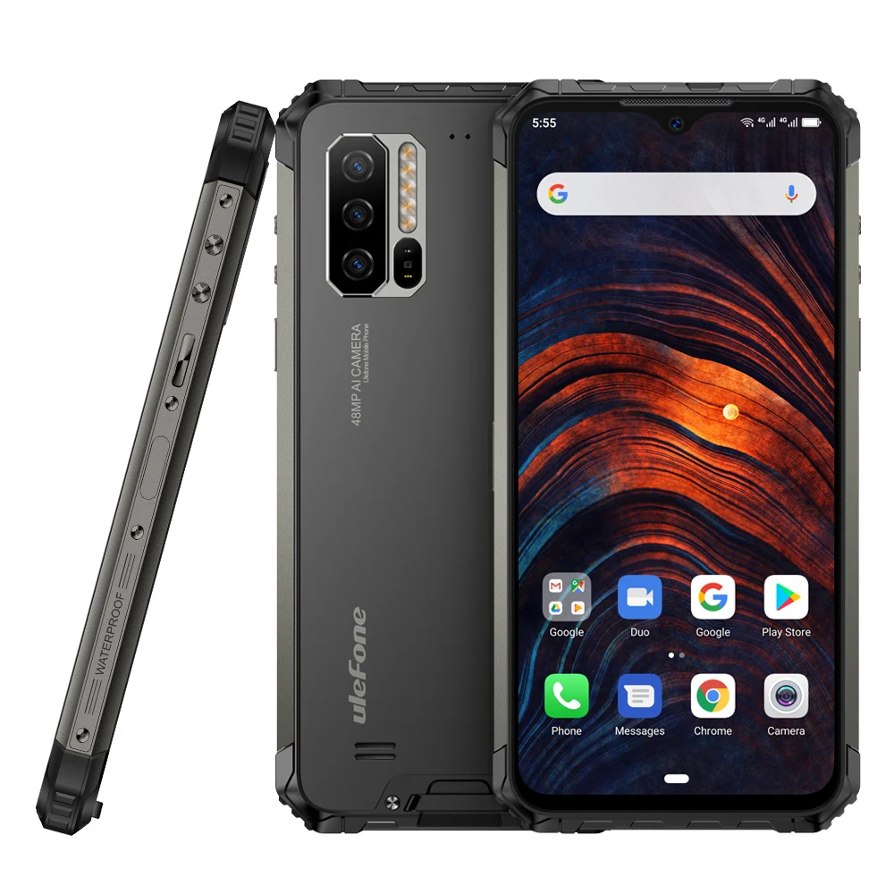 

Dual 4G VoLTE Smartphone Ulefone Armor 7 6.3 inch Helio P90 Octa core 8GB+128GB Android 10.0 48MP NFC 4G rugged mobile, Black