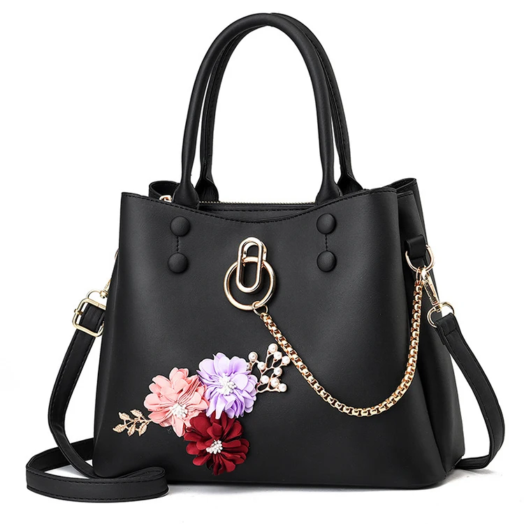 

CB463 Retro pu leather solid embroidery flower shoulder bags wholesale high quality crossbody handbag for women custom supplier