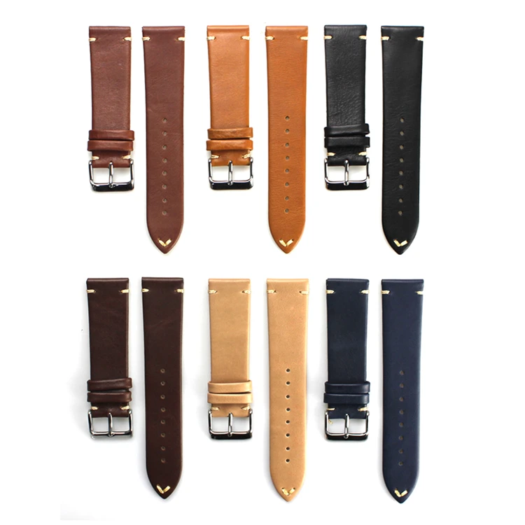 

CH06 2021 New Italian Genuine Leather Handmade 20mm 22mm 32mm Leather Watch Band for watch strap DW Strap