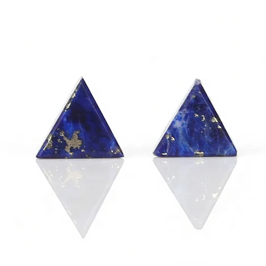 

High Quality Lapis Lazuli Gemstone Bead 2020 Earrings Triangle Geometric Cabochon For Making Jewelry