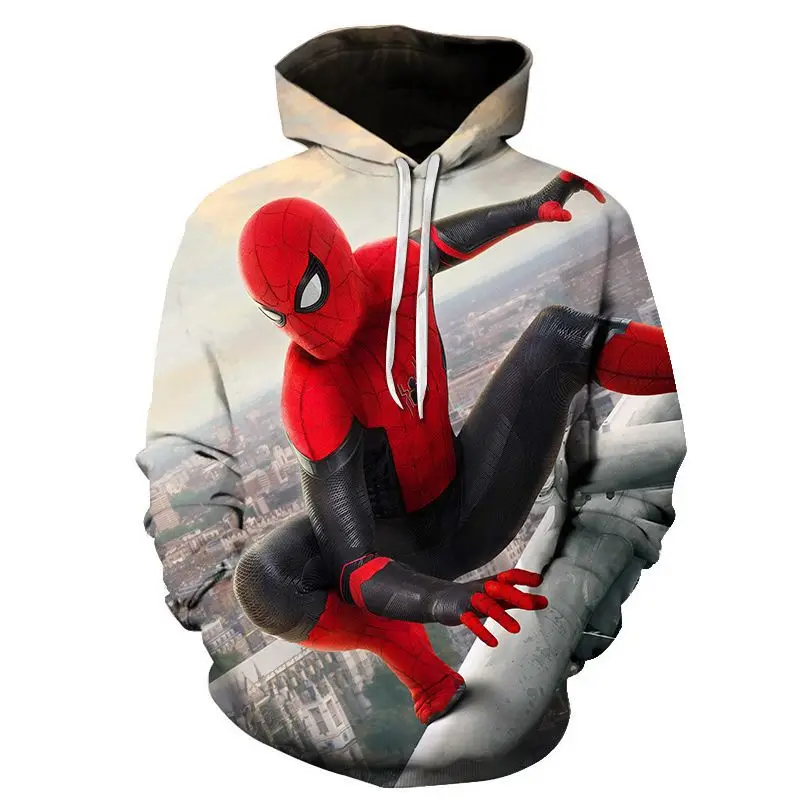 

New Men's Fashion hooded plus 3D Digital Print superhero Print The spider-man custom men's Hoodie