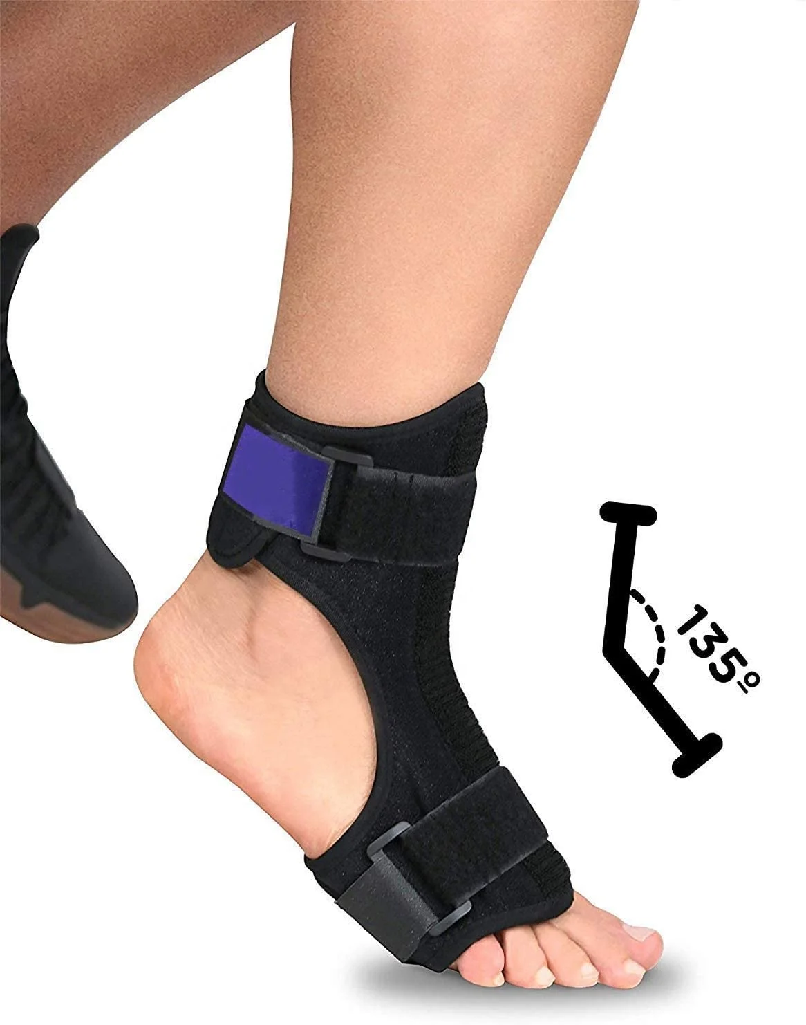 

2021 Plantar Fasciitis Night Splint Adjustable Foot Drop Brace, Heel, Ankle & Achilles Tendonitis, Black