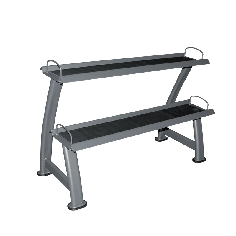 

Standing Steel Fitness Gym Equipment 2 Tier Dumbbell Rack Stand With 50 Weight, Grey/black/custom