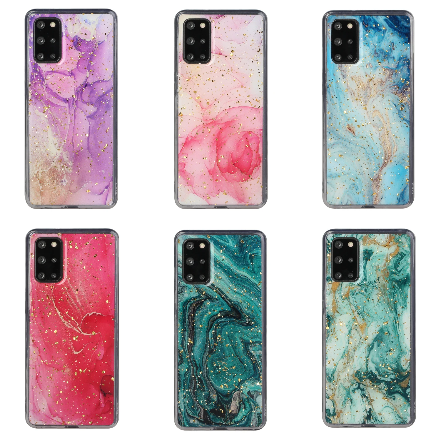 

Case For Samsung S20 Gilt Epoxy Marble TPU Phone Case for iPhone 12, Colors optional