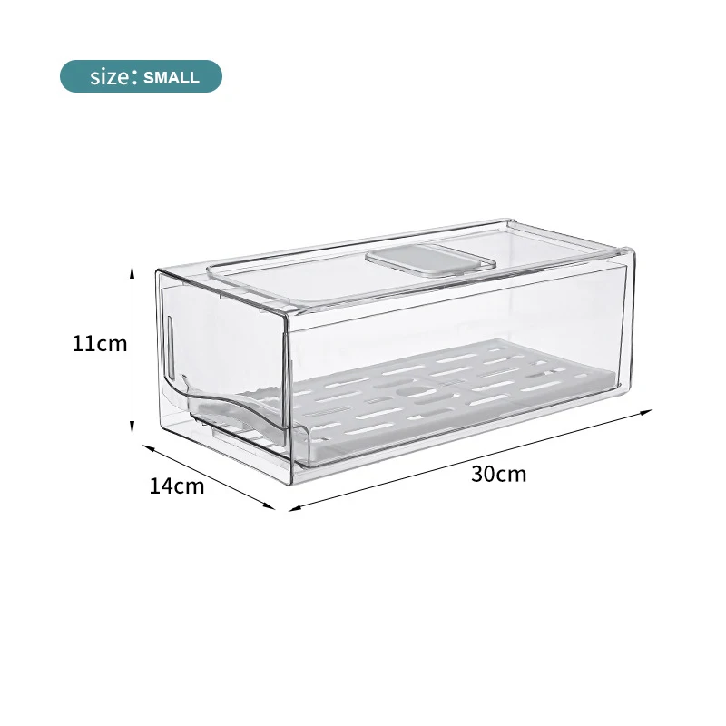 

New Refrigerator fresh-keeping box drawer storage box frozen transparent large pull-out thickened storage box
