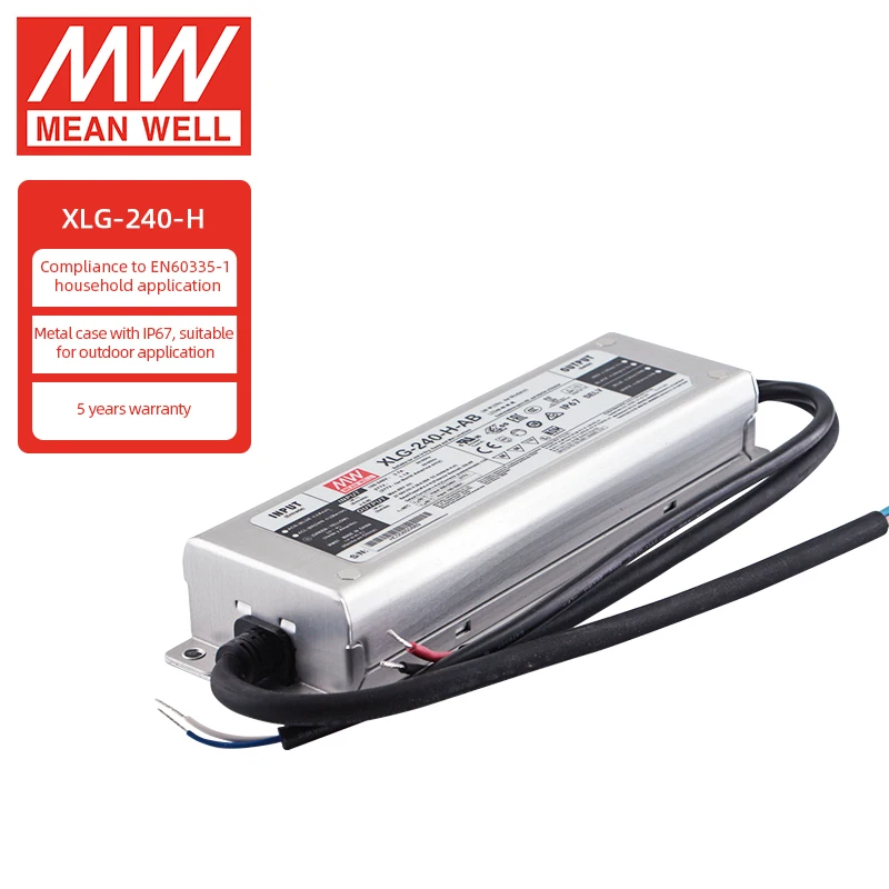 Meanwell XLG-240-H-A Constant Power 240W 27~56VDC IP67 Led Power Supply 48v MEAN WELL  LED Transformer
