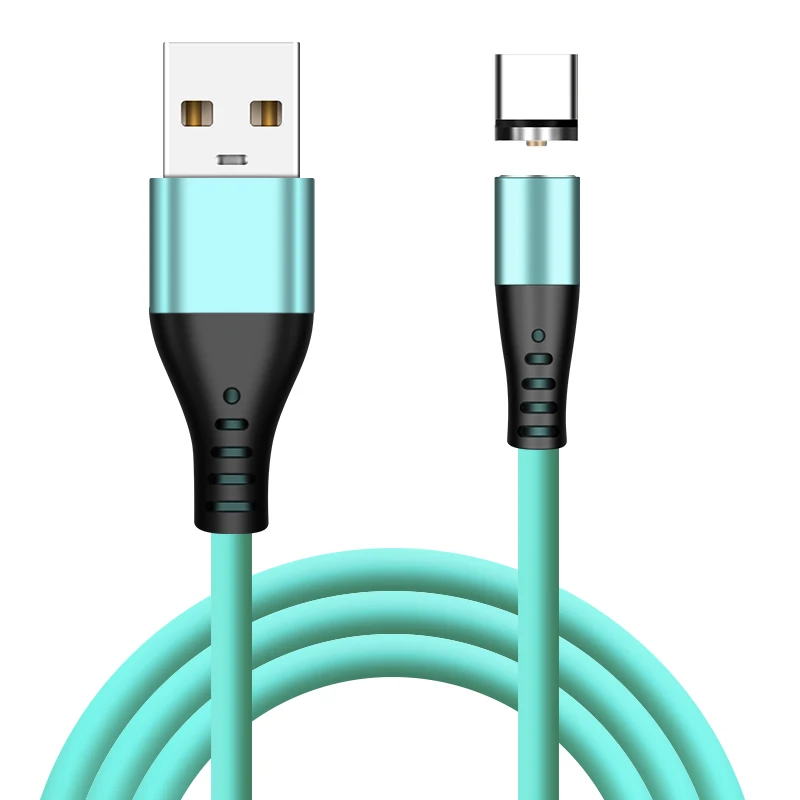 

Colorful Silicone Magnetic Cable Micro USB Type C Fast Charging Charger Phone Cable for Samsung, Multi color