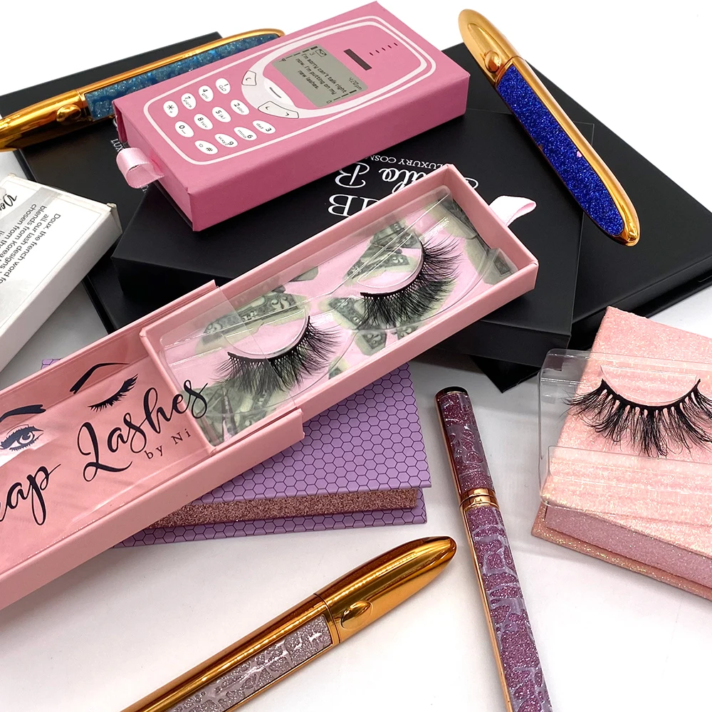 

Factory Outlet 20-25 MM 3D Mink Eyelash Private Label Full Strip Eyelashes Mink Lashes3d Wholesale Vendor, Black color