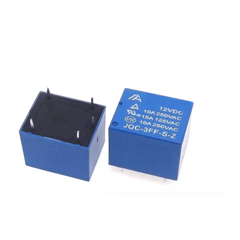 

OEM/ODM Available 10A 250VAC JQC-3FF DC 24V/12V/5V 5pin PCB relay