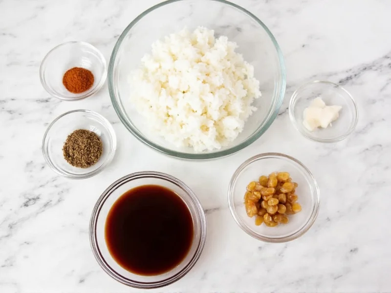 Homemade teriyaki sauce ingredients in glass bowls