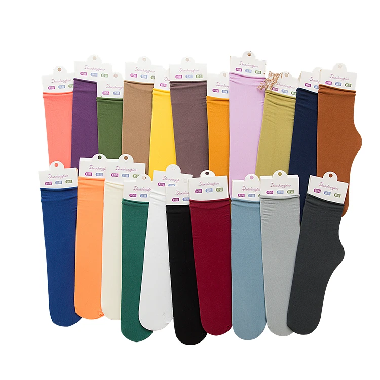 

Womens Thin Slouch soft long tube velvet fashionable long socks for girls spring