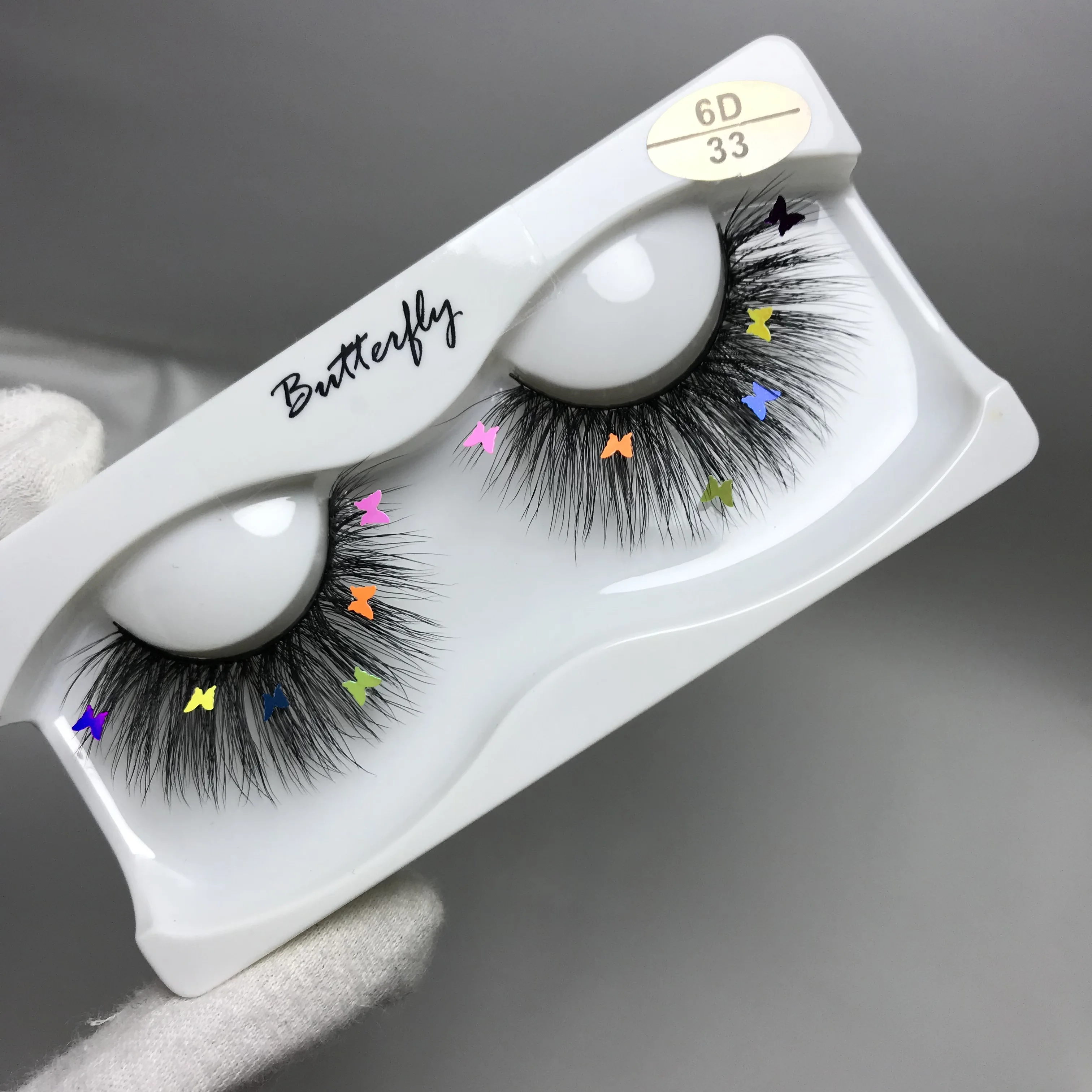 

Private label 3d sequin butterfly star lashes false eyelashes 25mm Sparkle Eyelash Sequins False Lashes