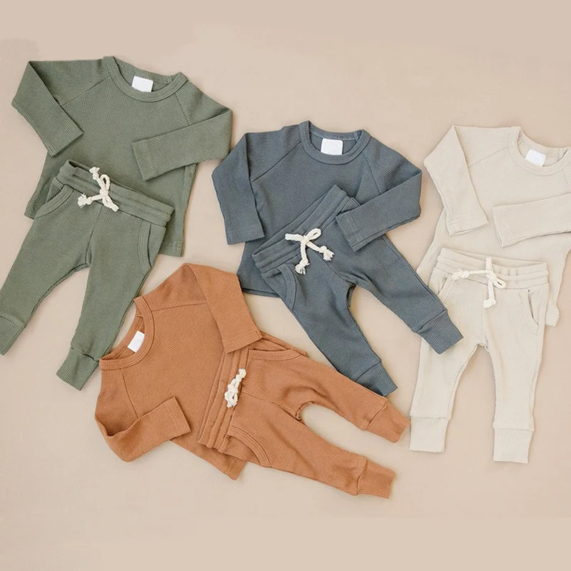 

Autumn Baby Ribbed Clothing Set Organic Cotton Baby Ribbed Set Pajamas