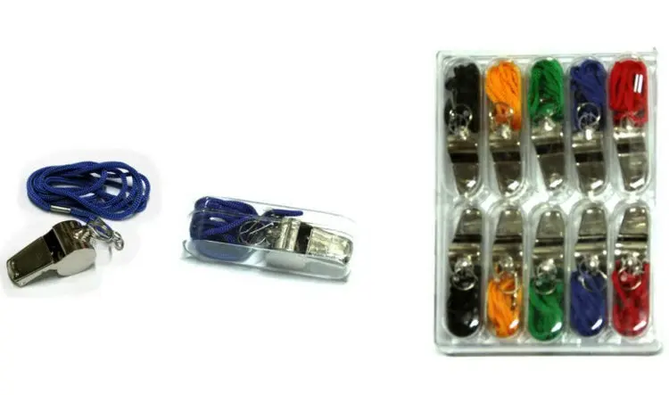 
Promotional metal loud police referee sports whistle lanyards 
