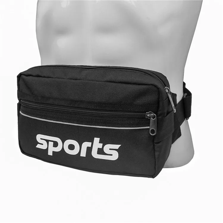 

Hot Sale Wholesale Reflective Sports Fanny Pack Fashion Running Waist or Sling Hip Bum bag for Men and Women, Black