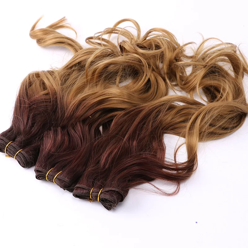 

AIFANLIDE Ombre Natural Wave 3 bundles / lot Ombre synthetic hair extensions Natural Wave weave hair bundles, Ombre color
