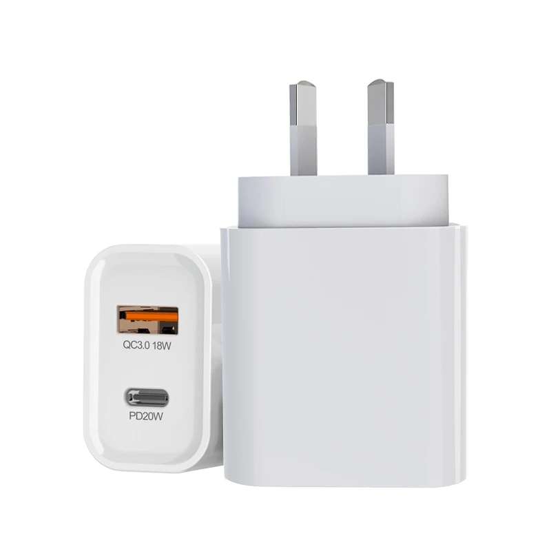 

SAA New Tecnologia QC 3.0 AU plug Chargeur Cargadores Type C 20W Travel Wall Charger Gan Mobile Phone Fast Pd Charger For iphone