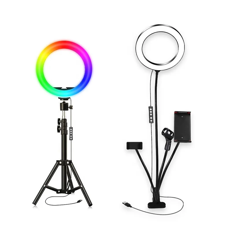 

Aiyusen Free Sample 8 inch RGB LED Ring Light Adjust 3200K-5500K Ring Lighting For YouTube Live TIK TOK