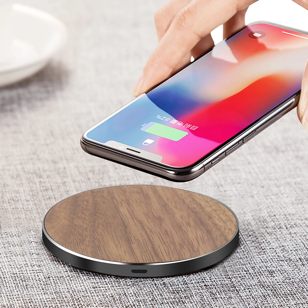 

Mobile Phone Wireless charge Universal Qi Wireless Charger For iPhone Samsung Phone Chargers Bamboo