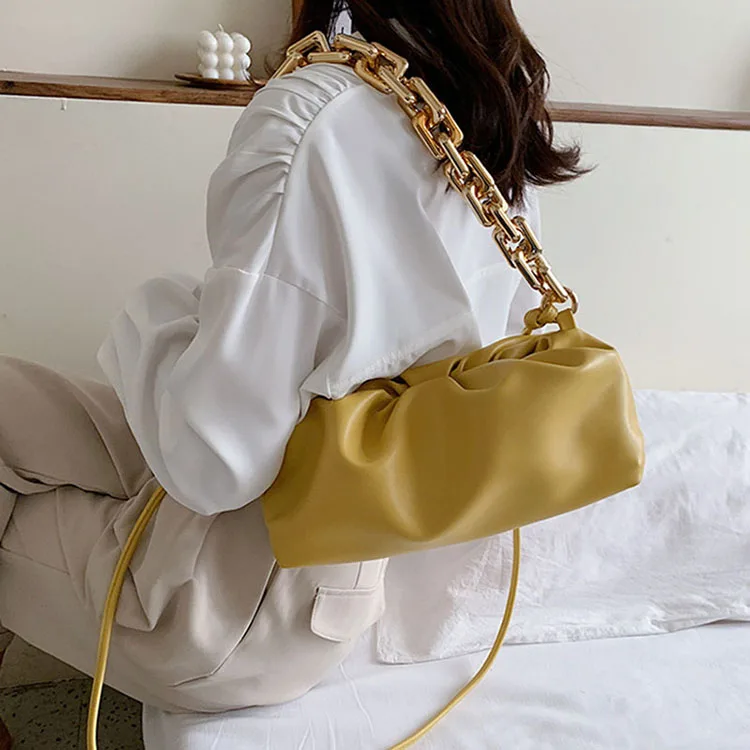 

Stylish Cheap Leather Cloud Shoulder Bag Brand Name Lady Mix Woman Handbag For Woman Korean Style