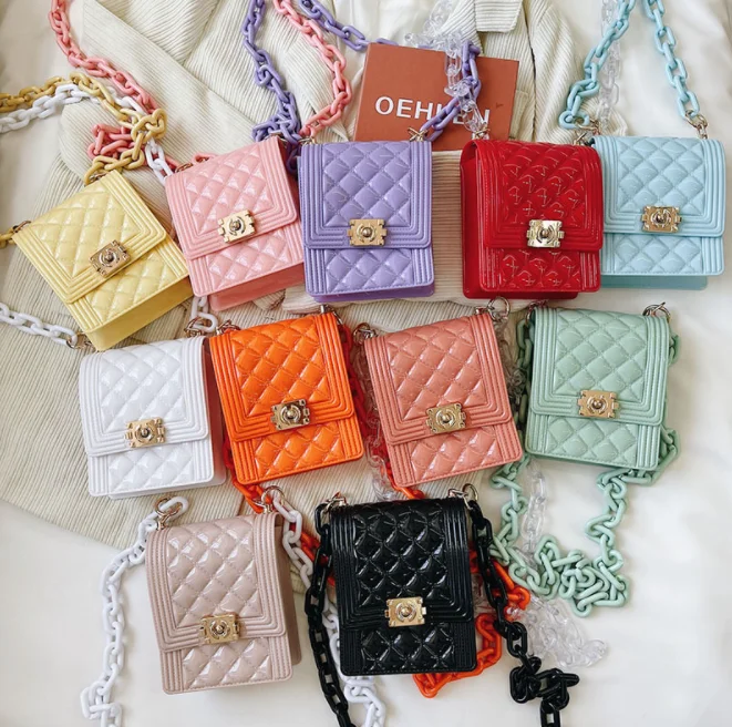 

Small Mini Clutch Purse 2021 Purse Jelly Bags Kids Girls Spring Summer Shoulder Hand Bags Candy PVC Jelly Purse Handbag Women