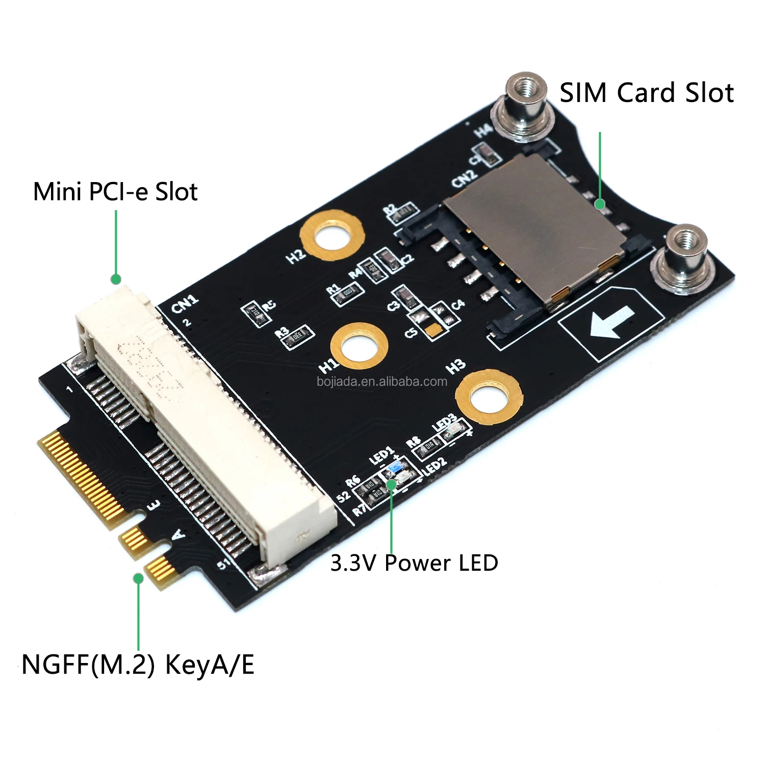 2 ngff key a/e riser card with sim slot in stock