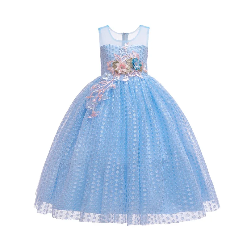 

Drop Shipping 2022 New Flower Baby Dress Toddler Pageant Girls Clothes Kids Princess Party Birthday Evening Dresses