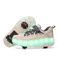 

Wholesale new arrival USB rechargeable children roller shoes in led light wheel shoes for kids