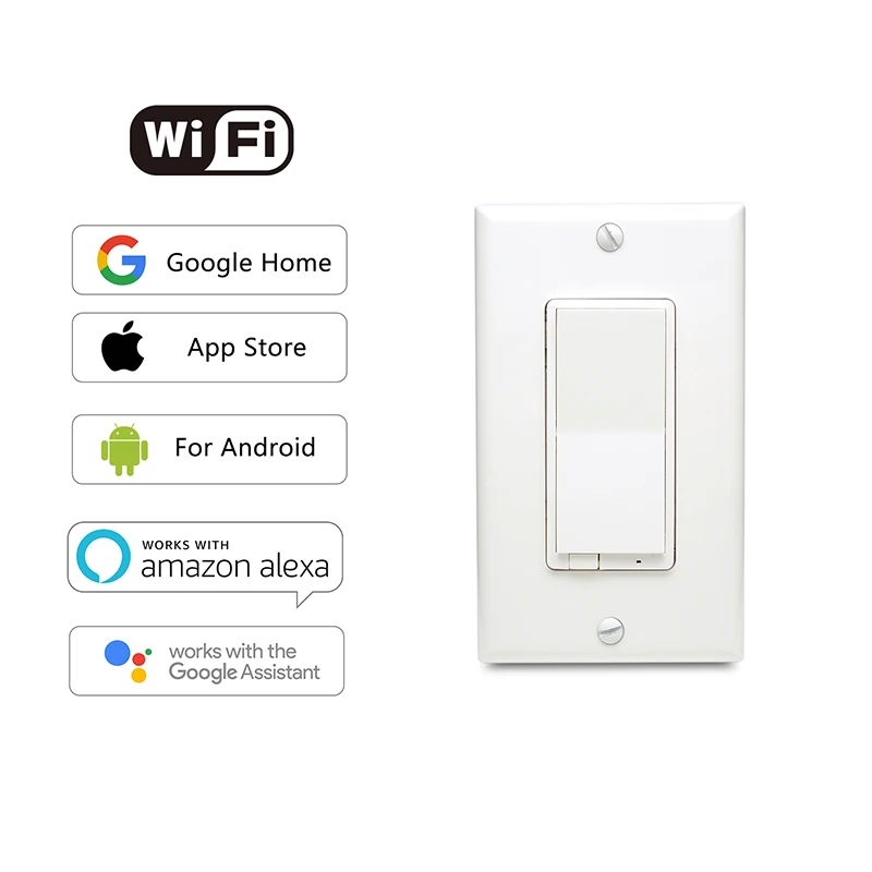 
EVA LOGIK WF31 New Design Wireless Electric 1 Gang 3 Way Dimmer Wall Switch Wifi Smart Light Switch Alexa  (1600087718374)