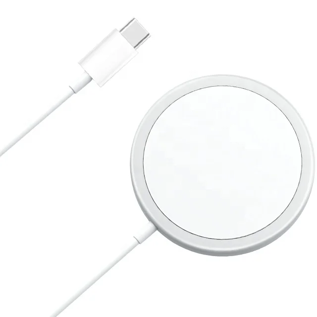 

2021 New Arrivals Magnetic Wireless 12 Wirless Qi 15W Fast 10W Portable Magnet Magsafe Charger for iphone, White