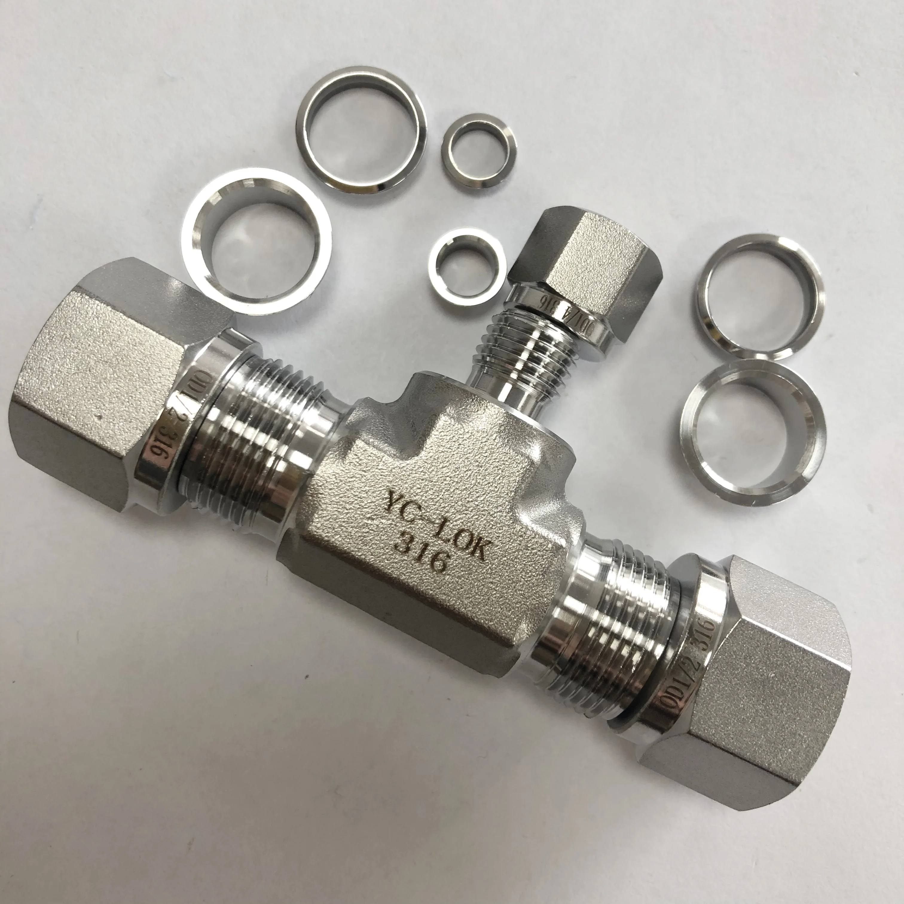 

Stainless Steel Hydraulic Positionable Male Run Tee Pipe Tube Fitting tube connectors