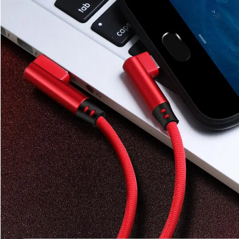 Factory Price Cotton Material 90 degree usb cable 90 degree u shape Micro usb cable - ANKUX.COM