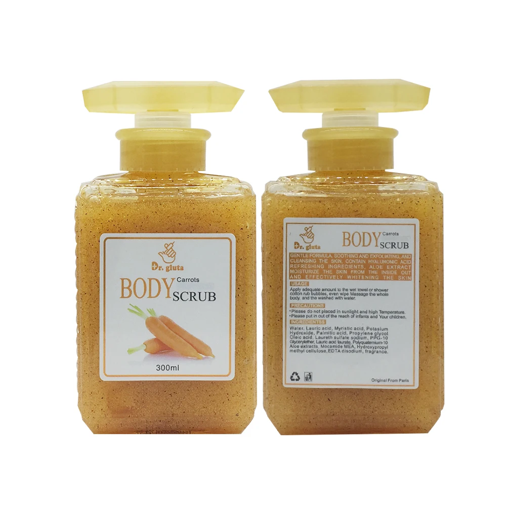

Dr. gluta Strong Exfoliating Carrots Body Scrub Whitening Shower Gel For Deep Clean Skin Moisturizing Glowing New Skin 300ML