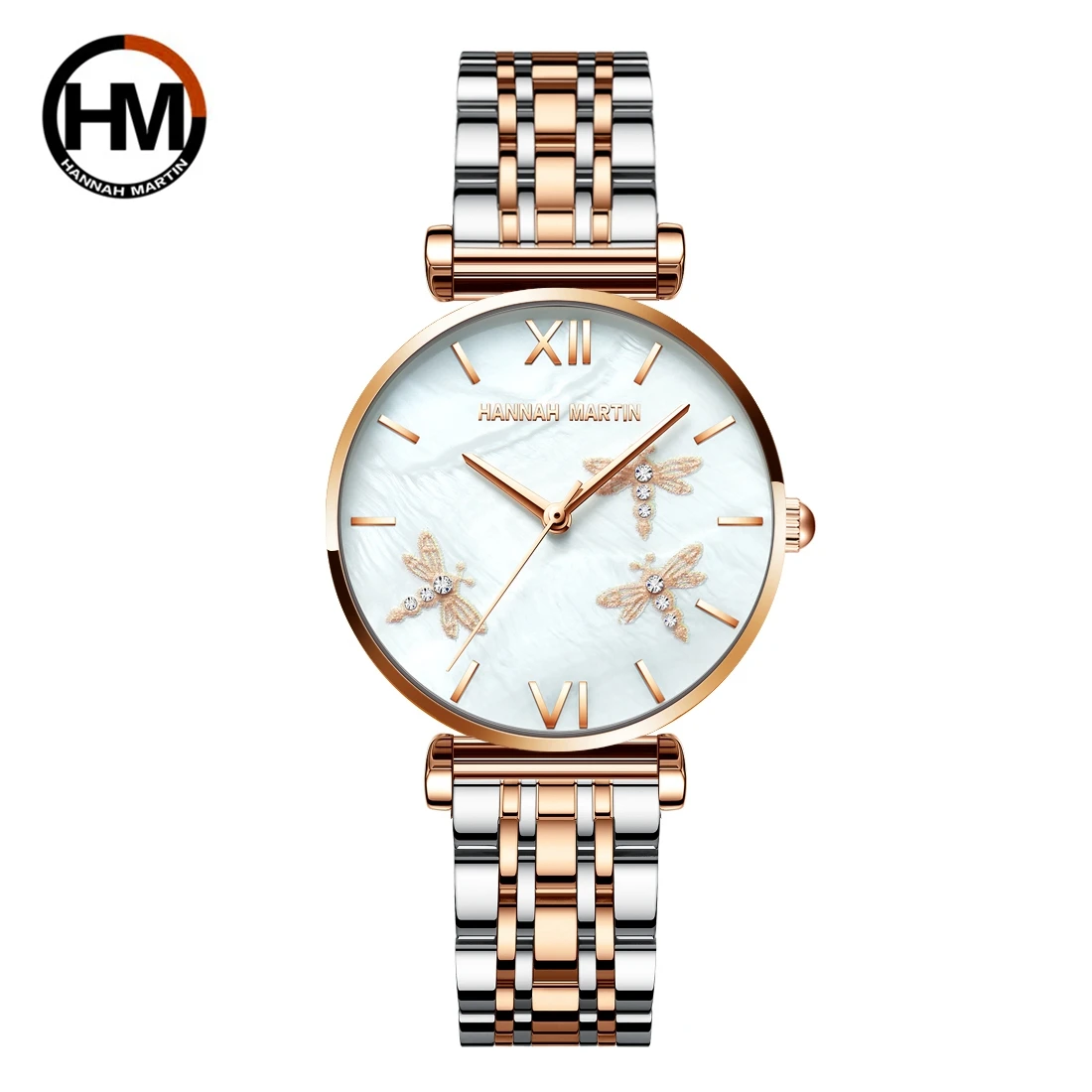 

HANNAH MARTIN 1531 Simple Female Quartz Movement Ladies Watch Stainless Steel Water ResistantWomen Wristwatch Business Watch