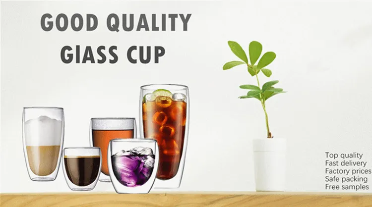 transparent glass water glass Straight through cylindrical glass  is popular in 2019 