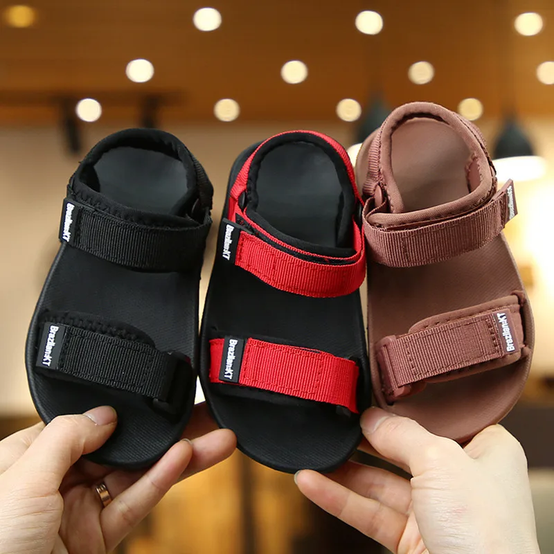 

2021 summer new style canvas boys and girls fashion beach sandals and slippers kids summer sandals, Customized color