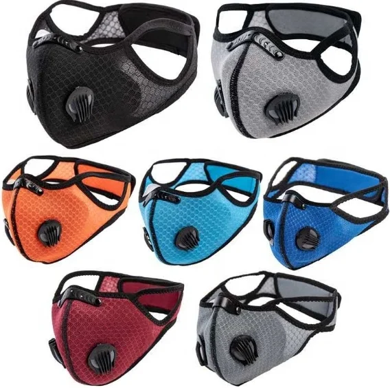 

Amazon Top Mouth Washable Face Maskes Fashion 5ly Respirator Filter Face Maskes With Valve Riding Cycling Sport Maskes